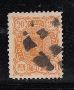 Finland 1889-92 used Scott #41 20p Coat of Arms Cork/mute cancel 