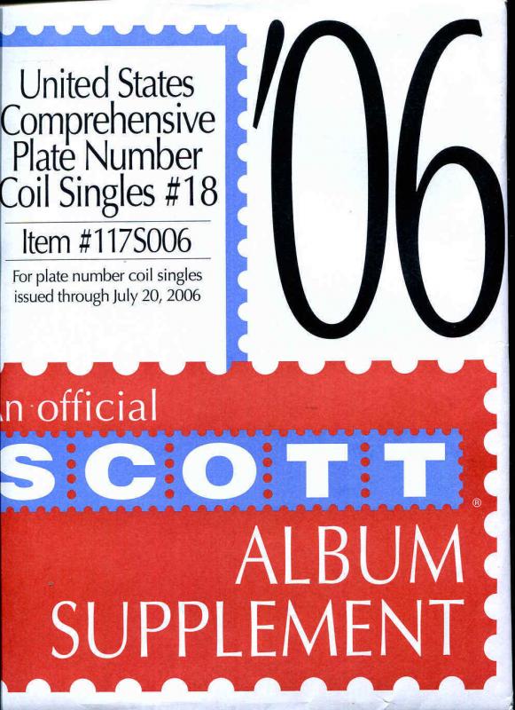 Scott US Plate Number Coil Singles #18 Thru 2006  Supplement New