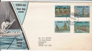 Tokelau Islands 1978 Sports Issue Man Canoeing Picture Stamps FDC Cover Rf 28561