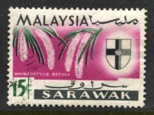 STAMP STATION PERTH Sarawak #233  State Crest & Orchid Type FU 1965- CV$0.40