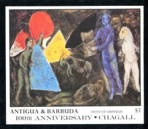 Antigua Barbuda  MNH 100th Ann of the Birth Marc Chagall Paintings 1986. x19594