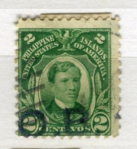PHILIPPINES; 1920s-30s early OFFICIAL ' OB ' Optd. issue fine used 2c. value
