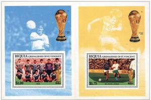 VINCENT GRENADINES 2 SHEETS WORLD CUP MEXICO SOCCER FOOTBALL