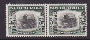 South Africa-Sc#o53- id9-unused og NH 5sh official Ox Wagon-Die II-dots-no proje