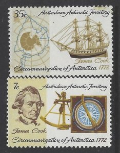 Australian Antarctic Territory, Scott #L21-L22; Bicentenary of Captain Cook, MNH