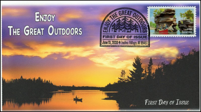 20-107, 2020, Enjoy the Great Outdoors, Pictorial Postmark, First Day Cover, Can