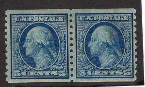 *458 PAIR, VERY FINE, ORIGINAL GUM, SCOTT $75