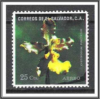 Salvador #C378 Airmail Orchids Used