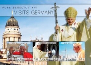 Gambia 2011 - Pope Benedict XVI visits Germany - Sheet of 4 - Scott #3406 - MNH