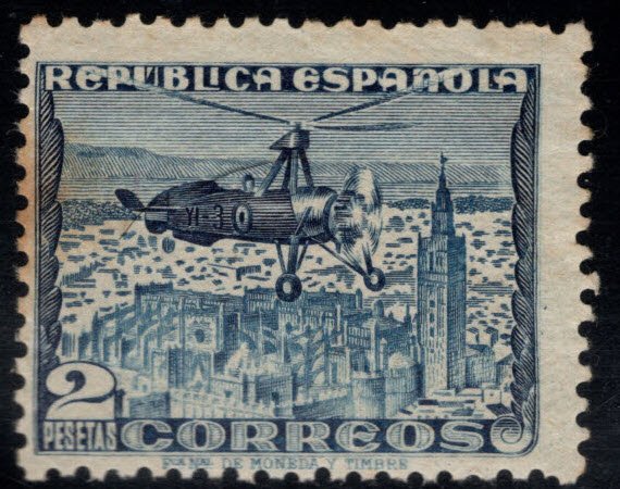 SPAIN Scott C72A MNH** Auto-Gyro over Seville MNH** airmail perf 11.5 toned