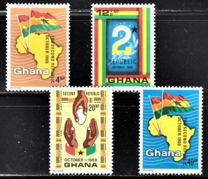 Ghana Scott 371-74 complete set F to VF mint OG H. FREE...