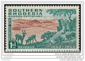 Southern Rhodesia 1953, African Landscape Scene, 1d, MNH