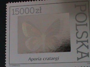 POLAND-1991-SC#3056  LOVELY BEAUTIFUL BUTTERFLY-HOLOGRAM STAMP, MNH-VF RARE