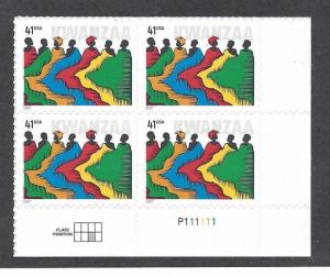 4220 Kwanza Black Heritage Holiday Plate block of 4 Mint 41 cent stamps