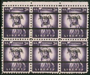 United States #1035- MNH PRECANCELLED BLOCK OF 6 -1954 - NOB058