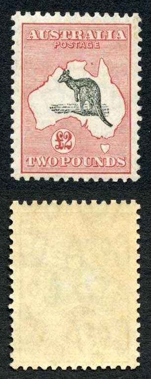 Australia SG138 Two Pounds Kangaroo Wmk C of A just a trace of a hinge mark 