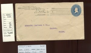 U377 1900 COVER DAYTON OHIO TO CANTON CHINA (CV 243)