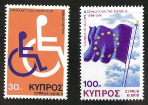 Cyprus Scott 432-433 MNH** 1975 stamp set CV $0.90