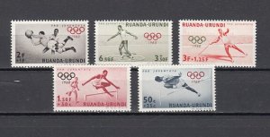 Ruandi-Urundi, Scott cat. B26-B30. Rome Olympics issue.