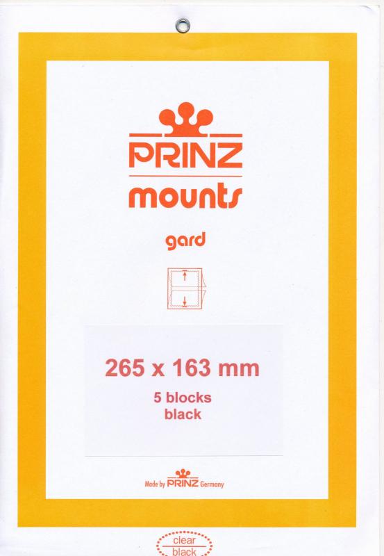 Prinz SCOTT Stamp Mount 163 / 265 BLACK Background Pack of 5