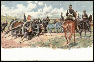 Germany WWI Patriotic Anton Hoffmann Artist Signed Artillery Cavalry PPC G63794