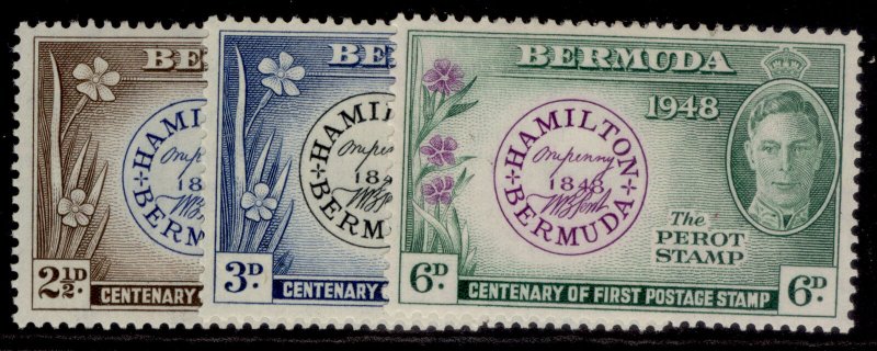 BERMUDA GVI SG127-129, 1949 Postmaster Perots stamp set, M MINT. 