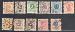 Sweden #28 to 33, 34a, 35, 35a, 36, 38 all used