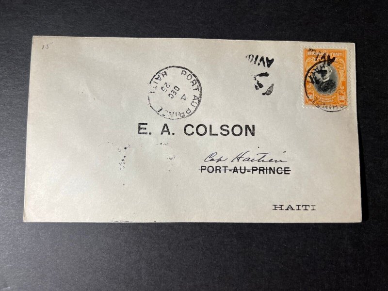 1925 Haiti First Flight Cover Port Au Prince to Cap Haitien FFC