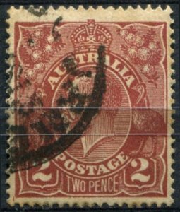 Australia Sc#70 Used, 2p red brn ( Die II ), King George V Issue (1928)