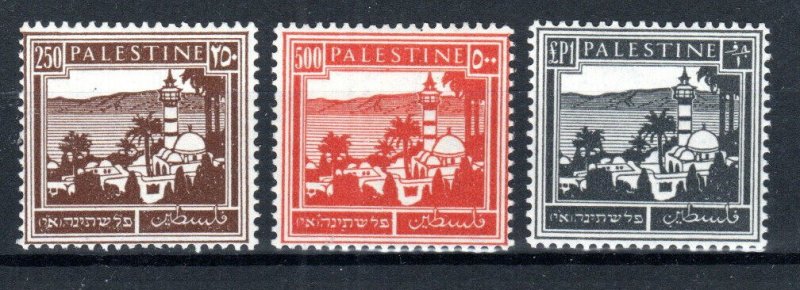 Palestine 1942 250m, 500m and £P1 Sea of Galilee values SG 109-11 MLH