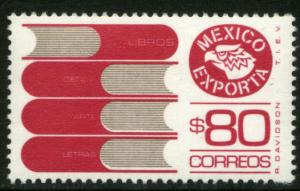 MEXICO Exporta 1133A $80P Books Unwmk Fluor Paper 8 MNH