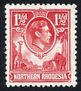 Northern Rhodesia SG29 1 1/2d Carmine-red Fine M/M Cat 50 Pounds