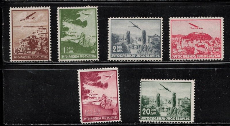 JUGOSLAVIA Scott # C7//C13 MNH - Airplane Over Various Scenes - Short Set a