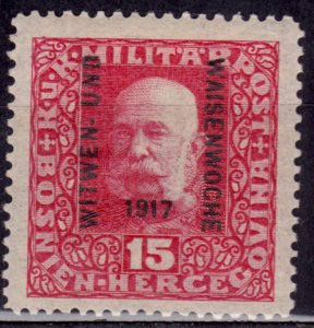 Bosnia & Herzegovina 1917, Emperor Franz Josef, overprint, 15h, sc#B12, MLH