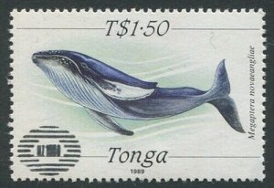 Tonga 1990 SG1014 $1.50 Humpback Whale NZ 1990 ovpt MNH