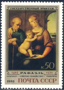 Russia 1983 Sc 5125 Artist Raphael Painting Family Stamp MNH