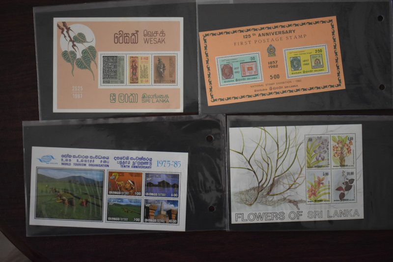 SRI LANKA  LOT OF 13 SOUV SHEETS FRON THE 1980's