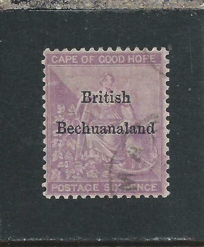 BECHUANALAND 1885-87 6d REDDISH PURPLE FU SG 7 CAT £38