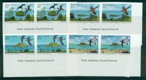 St Lucia 1985 Nature Reserves, Birds in Habitats IMPERF pairs MUH lot68457