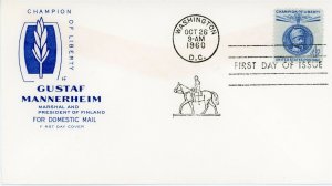 US Stamp #1165 Marshal Mannerheim 4c - First Day Cover - Washington DC Cancel 