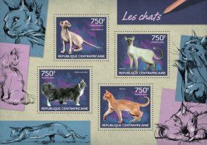 Centrafrique 2014 MNH. CATS. Y&T Code: 3142-3145  |  Michel Code: 4570-4673