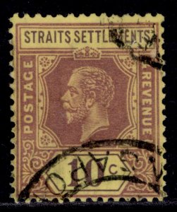 MALAYSIA - Straits Settlements GV SG231a, 10c purple/pale yellow, FINE USED.