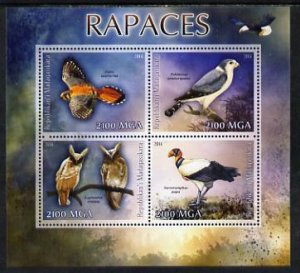 MADAGASCAR - 2014 - Birds of Prey - Perf 4v Sheet - MNH - Private Issue