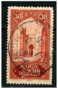 Morocco 1923 - Scott 99 used - 30c, City gate Chella 