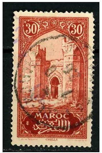 Morocco 1923 - Scott 99 used - 30c, City gate Chella 