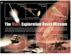 Grenada 2004 - Space Mars Exploration - Sheet Of 6 Stamps - Scott #3466 - MNH