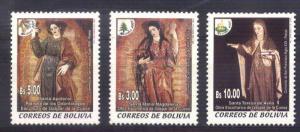 BOLIVIA 2001 CHRISTMAS RELIGION ART,YV 1103-5 Mi 1501-3 MNH