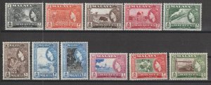 MALAYA/MALACCA 1957 SG 39/49 MINT Cat £75