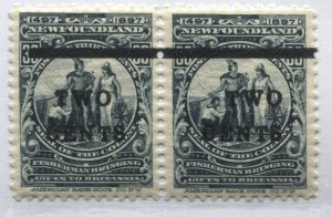 Newfoundland 1919 2 cents on 36 cents unmounted mint pair NH 