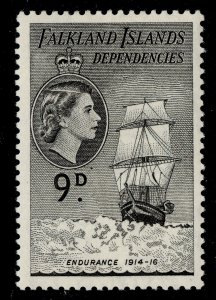 FALKLAND ISLANDS - Dependencies QEII SG G34, 9d black, M MINT.